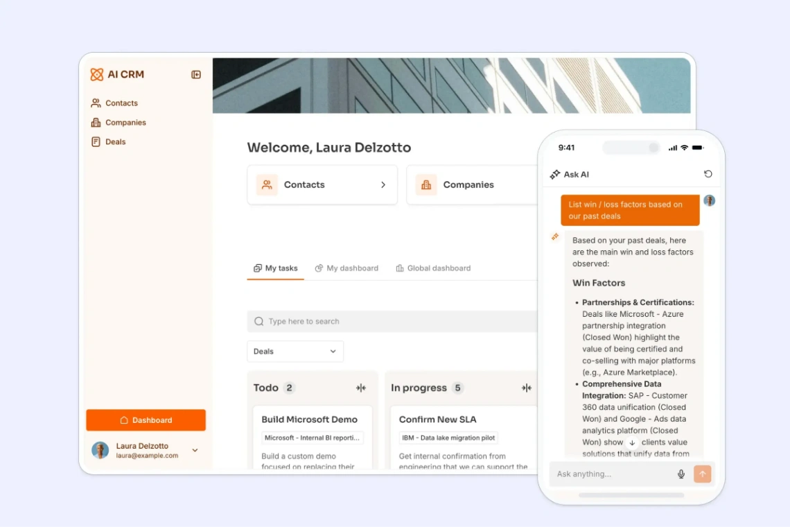 AI CRM App web application template