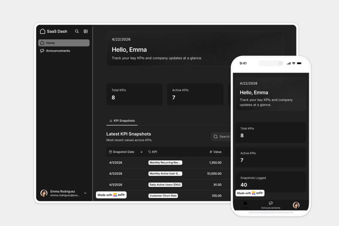 Analytics Dashboard web application template