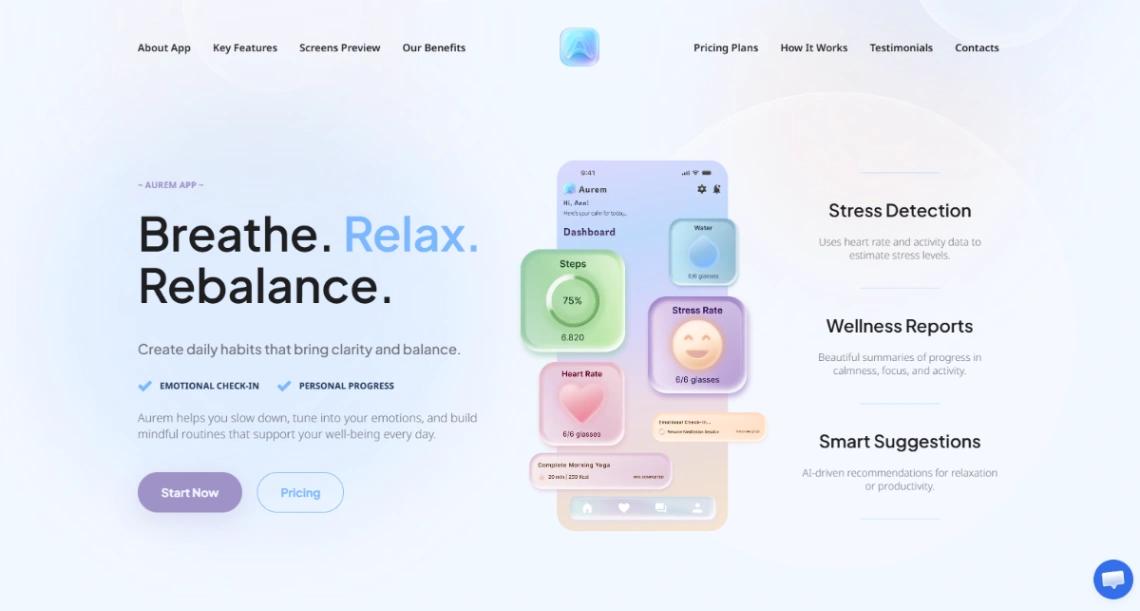 Mobile Wellness website template