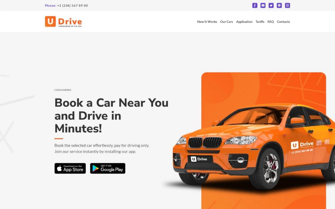 Carsharing Website website template