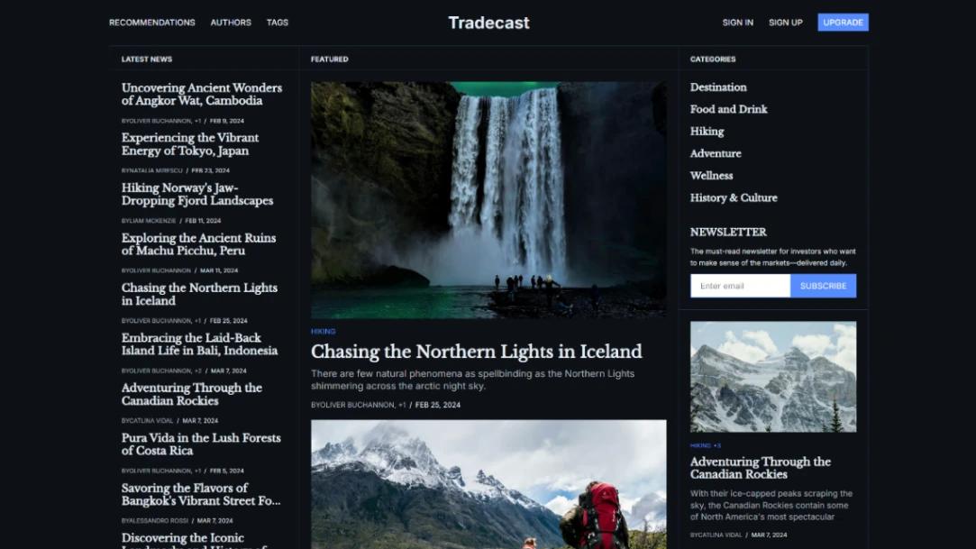 Trading News website template